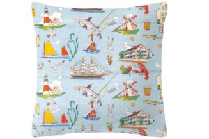 Pillow with colorful nautical designs